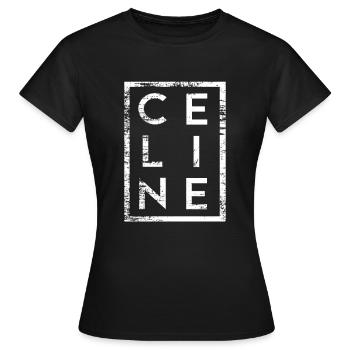 Céline Minimalisme - T-shirt Femme - noir - Devant - AI Model Female 172 dark (172cm)