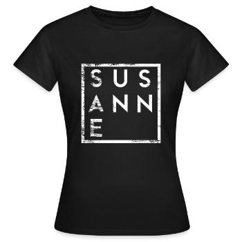 Susanne Minimalismus - Frauen T-Shirt - Schwarz - Vorne - AI Model Female 172 dark (172cm)