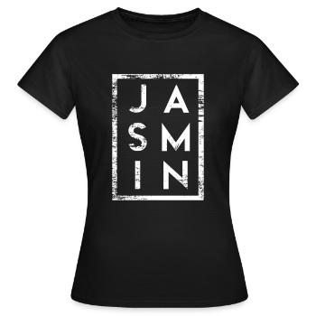 Jasmin Minimalismus - Frauen T-Shirt - Schwarz - Vorne - AI Model Female 172 dark (172cm)