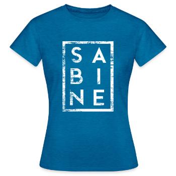 Sabine Minimalismus - Frauen T-Shirt - Antikblaues Saphir meliert - Vorne - AI Model Female 172 dark (172cm)