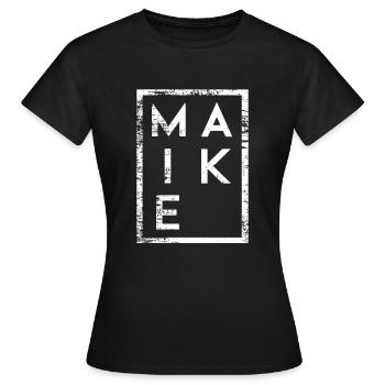 Maike Minimalismus - Frauen T-Shirt - Schwarz - Vorne - AI Model Female 172 dark (172cm)