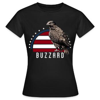 Vintage American Flag Buzzard Vulture Patriotic - Women's T-Shirt - black - Front - AI Model Female 172 dark (172cm)