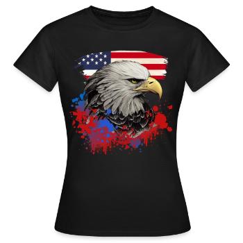 Bientôt Eagle Patriotic American Bird Drapeau américain - T-shirt Femme - noir - Devant - AI Model Female 172 dark (172cm)