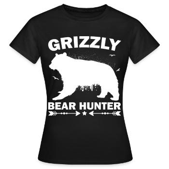 Grizzly Bear Hunt Wildlife Hunter Hunting - Frauen T-Shirt - Schwarz - Vorne - AI Model Female 172 dark (172cm)