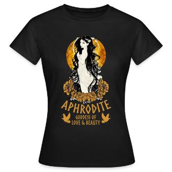 Aphrodite Ancient Greek Goddess Of Love And Beauty - Frauen T-Shirt - Schwarz - Vorne - AI Model Female 172 dark (172cm)