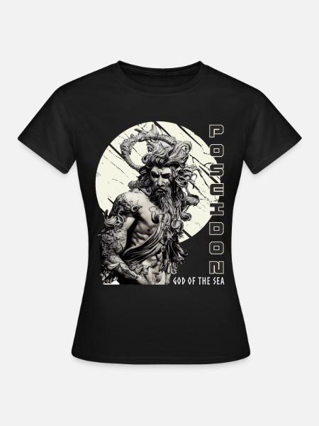 God Of The Sea Poseidon Ancient Greek Mythology - Women's T-Shirt - black