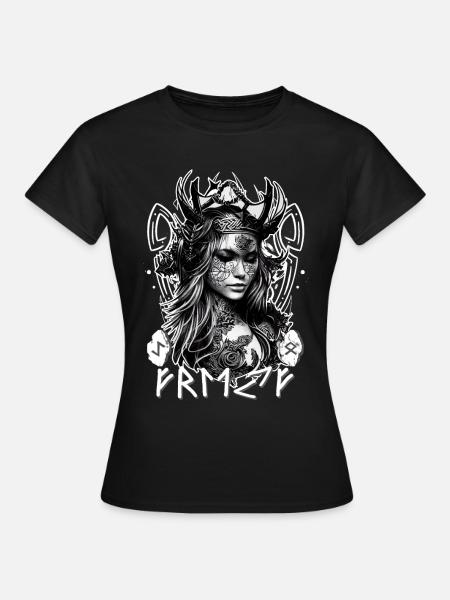 Dea vichinga Freya Rune celtiche Mitologia norrena - Maglietta da donna - nero