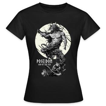 God Of The Sea Poseidon Greek Mythology Gods - Frauen T-Shirt - Schwarz - Vorne - AI Model Female 172 dark (172cm)