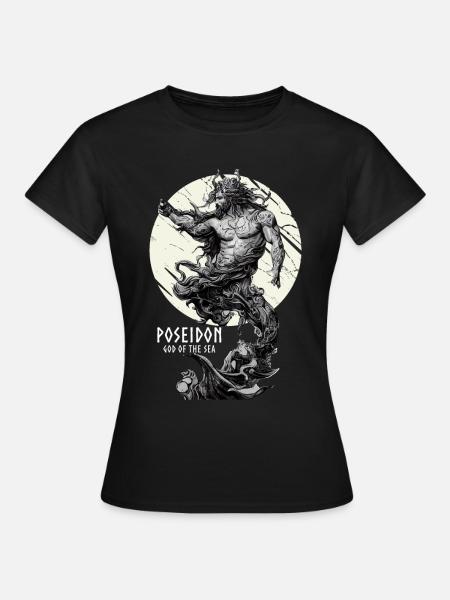 God Of The Sea Poseidon Greek Mythology Gods - Frauen T-Shirt - Schwarz