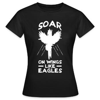 Soar On Wings Like Eagles Christian Cross - Frauen T-Shirt - Schwarz - Vorne - AI Model Female 172 dark (172cm)