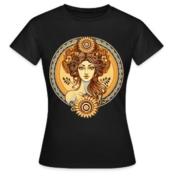 Aphrodite Greek Goddess Love And Beauty Ancient My - Frauen T-Shirt - Schwarz - Vorne - AI Model Female 172 dark (172cm)