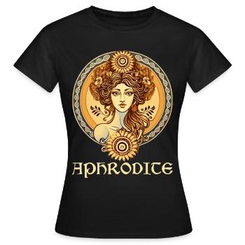 Greek Goddess Aphrodite Love And Beauty Ancient Gr - Frauen T-Shirt - Schwarz - Vorne - AI Model Female 172 dark (172cm)