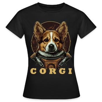 Astronaute Corgi Space Astronomy Galaxy Lover Drôle - T-shirt Femme - noir - Devant - AI Model Female 172 dark (172cm)