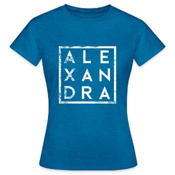 Alexandra Minimalismus - Frauen T-Shirt - Antikblaues Saphir meliert - Vorne - AI Model Female 172 dark (172cm)