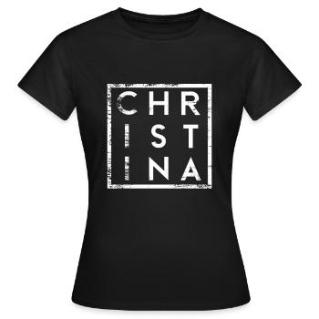 Christina Minimalisme - T-shirt Femme - noir - Devant - AI Model Female 172 dark (172cm)