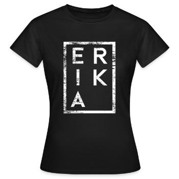 Erika Minimalismus - Frauen T-Shirt - Schwarz - Vorne - AI Model Female 172 dark (172cm)
