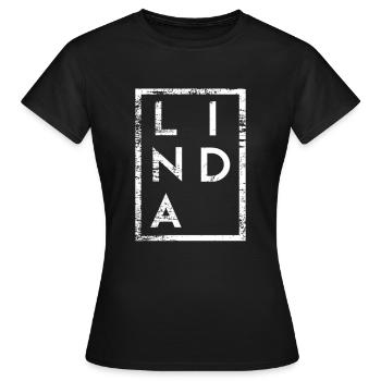 Linda Minimalismus - Frauen T-Shirt - Schwarz - Vorne - AI Model Female 172 dark (172cm)