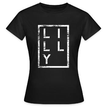 Lilly Minimalismus - Frauen T-Shirt - Schwarz - Vorne - AI Model Female 172 dark (172cm)