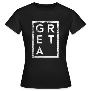 Greta Minimalismus - Frauen T-Shirt - Schwarz - Vorne - AI Model Female 172 dark (172cm)