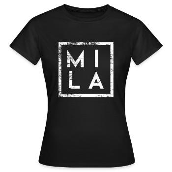 Mila Minimalismus - Frauen T-Shirt - Schwarz - Vorne - AI Model Female 172 dark (172cm)