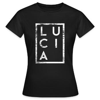 Lucia Minimalismus - Frauen T-Shirt - Schwarz - Vorne - AI Model Female 172 dark (172cm)