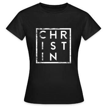 Christin Minimalisme - T-shirt Femme - noir - Devant - AI Model Female 172 dark (172cm)