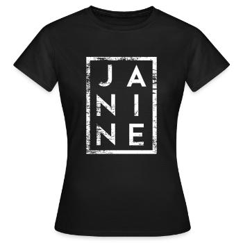 Janine Minimalism - Women's T-Shirt - black - Front - AI Model Female 172 dark (172cm)