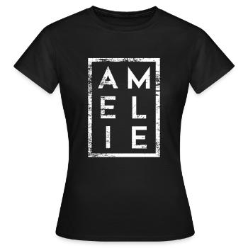 Amélie Minimalisme - T-shirt Femme - noir - Devant - AI Model Female 172 dark (172cm)