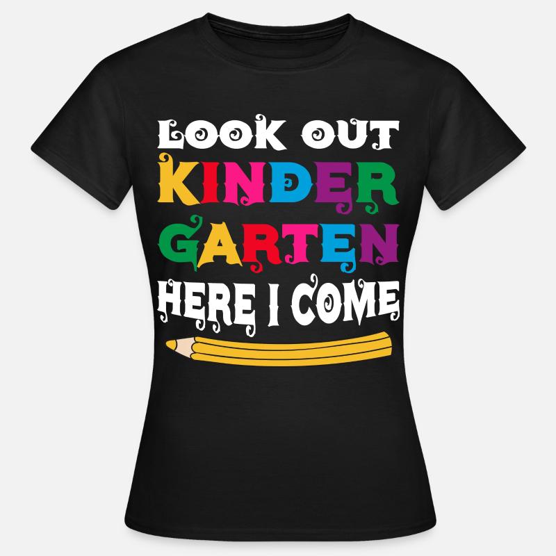Kindergärtnerin-Kader, Der Spaß-Regenbogen-Farben - Frauen T-Shirt - Schwarz