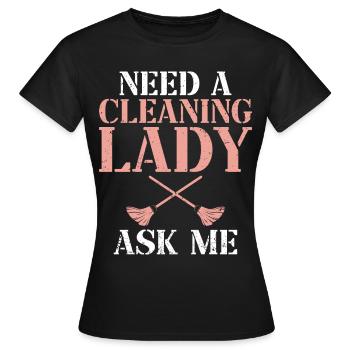 Femme de ménage Nettoyeurs Spécialiste du nettoyage - T-shirt Femme - noir - Devant - AI Model Female 172 dark (172cm)