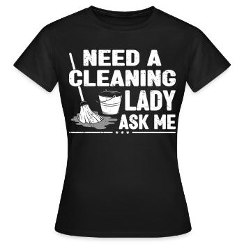 Femme de ménage Nettoyeurs Spécialiste du nettoyage - T-shirt Femme - noir - Devant - AI Model Female 172 dark (172cm)