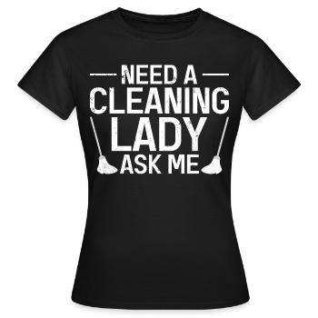 Dame de ménage Uniformes de nettoyage pour femmes - T-shirt Femme - noir - Devant - AI Model Female 172 dark (172cm)