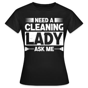 Femme de ménage Nettoyeurs Spécialiste du nettoyage - T-shirt Femme - noir - Devant - AI Model Female 172 dark (172cm)