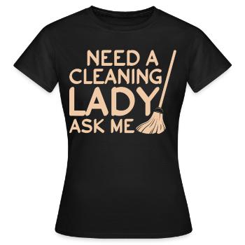 Femme de ménage Nettoyeurs Spécialiste du nettoyage - T-shirt Femme - noir - Devant - AI Model Female 172 dark (172cm)