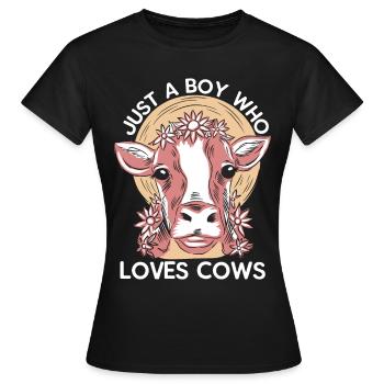 Nur Ein Junge Der Kühe Bauern Kuhkinder - Frauen T-Shirt - Schwarz - Vorne - AI Model Female 172 dark (172cm)
