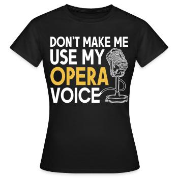 Chanteurs d’opéra Chanteurs Opéras Chanteurs de théâtre - T-shirt Femme - noir - Devant - AI Model Female 172 dark (172cm)
