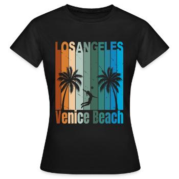 Los Angeles Venice Beach Vintage - Women's T-Shirt - black - Front - AI Model Female 172 dark (172cm)