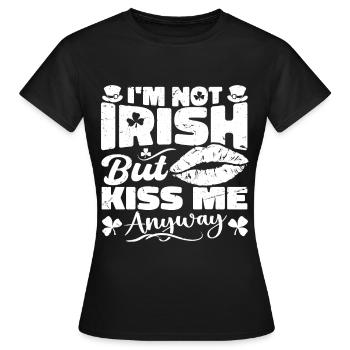 Je ne suis pas irlandais mais embrasse-moi quand même Saint-Patrick - T-shirt Femme - noir - Devant - AI Model Female 172 dark (172cm)