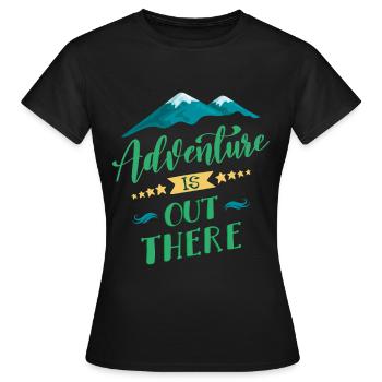 L'aventure est là, dehors - T-shirt Femme - noir - Devant - AI Model Female 172 dark (172cm)