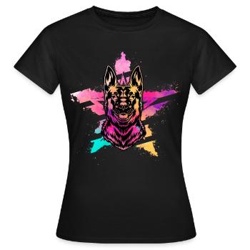 Deutscher Schäferhund - Frauen T-Shirt - Schwarz - Vorne - AI Model Female 172 dark (172cm)