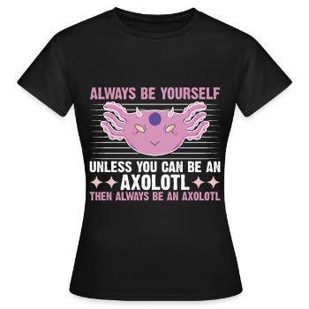 Axolotl Amphibie Lurch Salamander - Frauen T-Shirt - Schwarz - Vorne - AI Model Female 172 dark (172cm)
