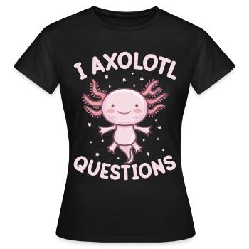 Axolotl Amphibie Lurch Salamander - Frauen T-Shirt - Schwarz - Vorne - AI Model Female 172 dark (172cm)