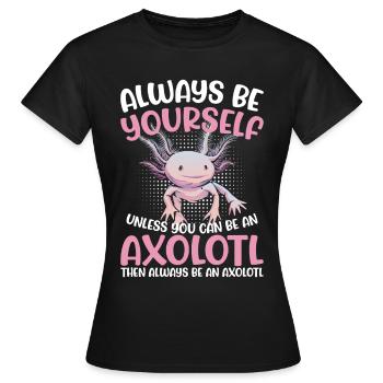 Axolotl Amphibie Lurch Salamander - Frauen T-Shirt - Schwarz - Vorne - AI Model Female 172 dark (172cm)
