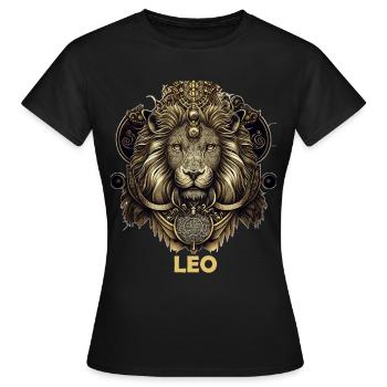 Horoscope du Lion Astrologie du Lion Horoscope du signe - T-shirt Femme - noir - Devant - AI Model Female 172 dark (172cm)