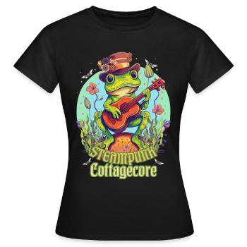 Mignon Steampunk Cottagecore Esthétique Toadstool Fro - T-shirt Femme - noir - Devant - AI Model Female 172 dark (172cm)