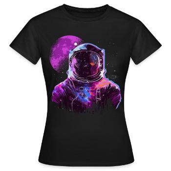 Space Astronaut Vaporwave Spaceman Astronomy Lover - Frauen T-Shirt - Schwarz - Vorne - AI Model Female 172 dark (172cm)
