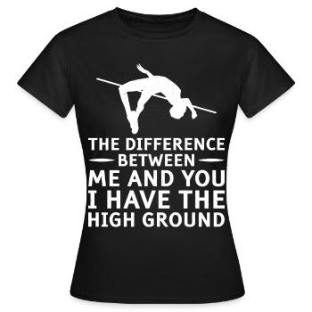 Saut à la perche Saut à la perche Athlétisme - T-shirt Femme - noir - Devant - AI Model Female 172 dark (172cm)