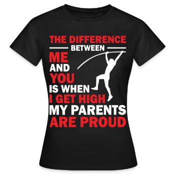 Saut à la perche Saut à la perche Athlétisme - T-shirt Femme - noir - Devant - AI Model Female 172 dark (172cm)