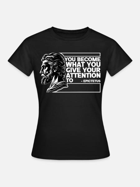 Epictetus Stoic Philosophy Quotes Inspiring Stoici - Dame-T-shirt - sort