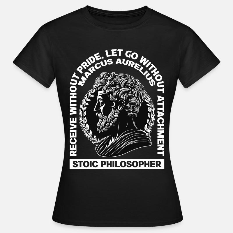 Roman Stoic Philosophy Marcus Aurelius Latin Quote - Women's T-Shirt - black